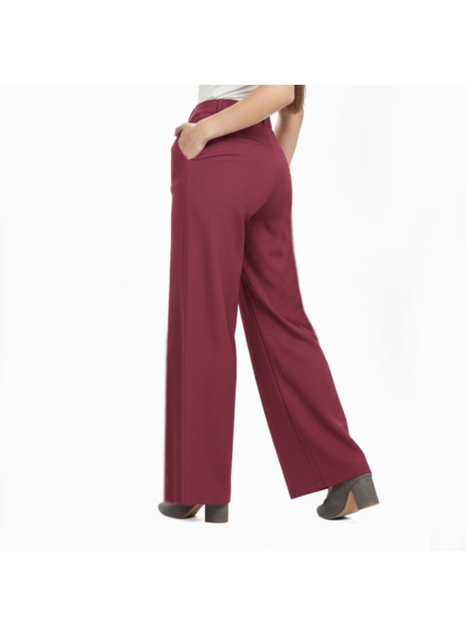 Smoky Egypt Wide Leg Gabardine Pants -Red - Image 3